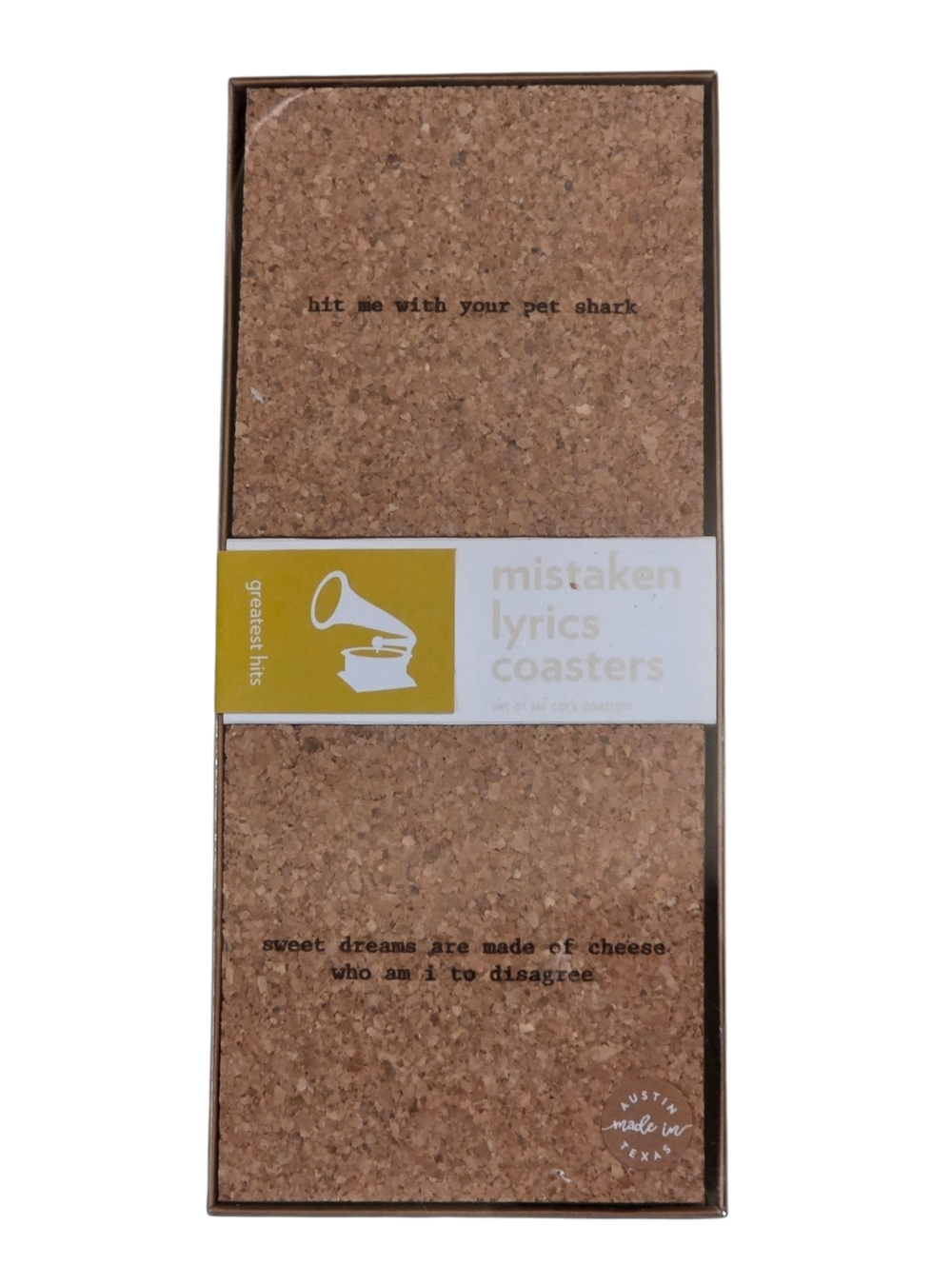 Mistaken Song Lyrics Drink Coaster Set NIB Set Of 6